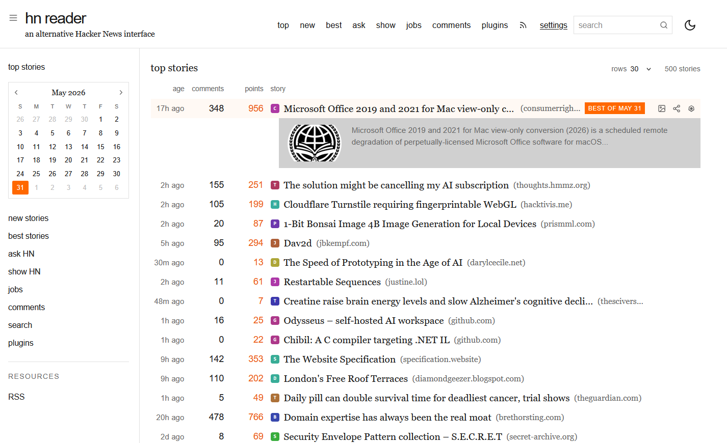 HN Reader for Obsidian