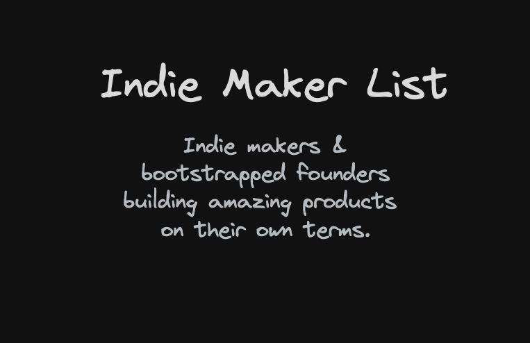 Indie Maker List