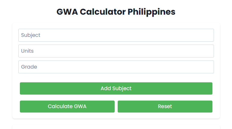 GWA Calculator