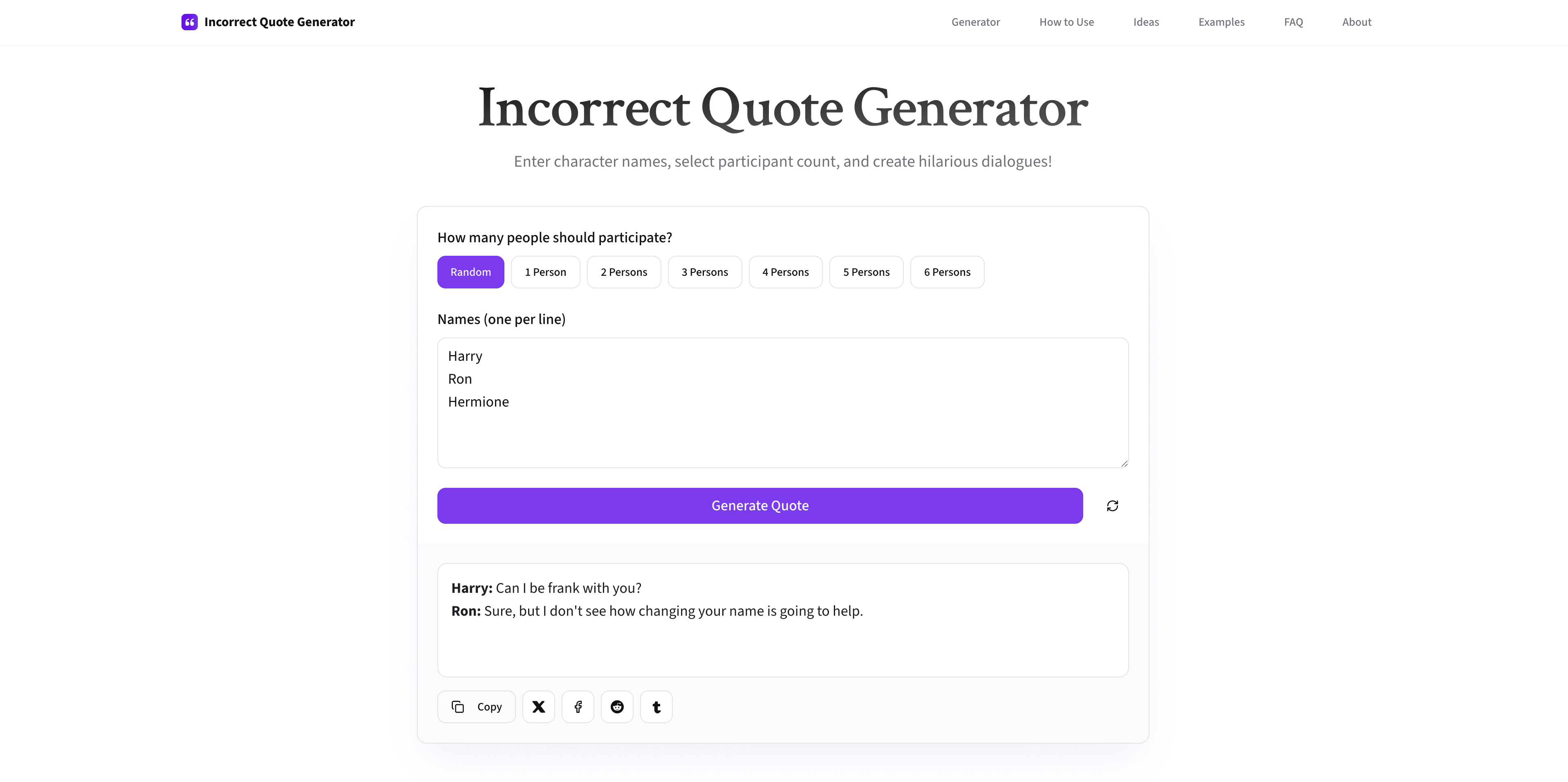 Incorrect Quote