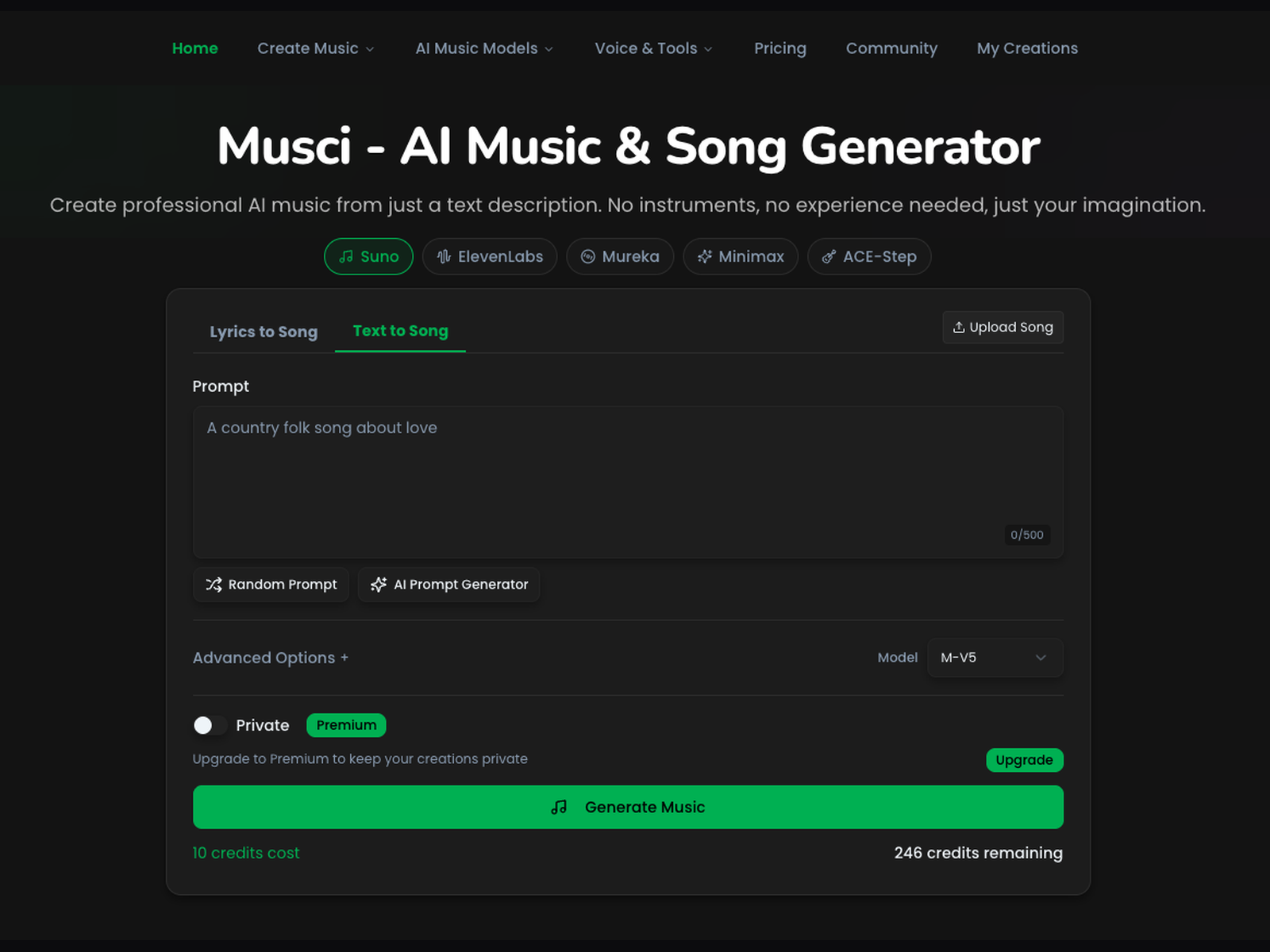 Musci - AI Song Generator