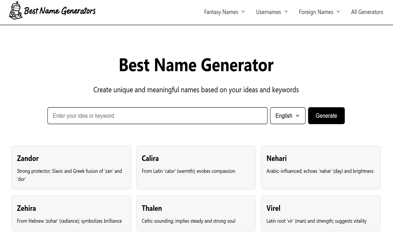 Best Name Generators