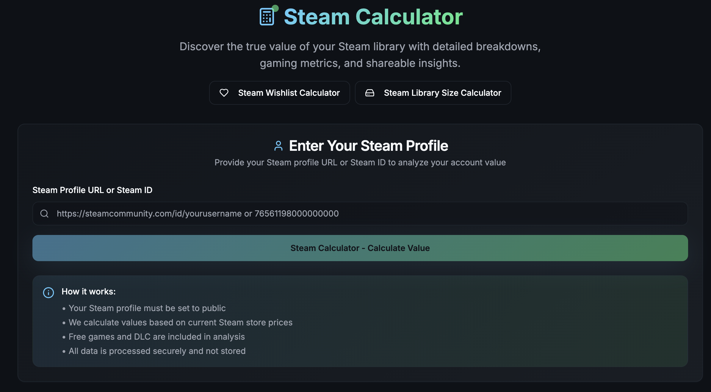 Steam Calculator