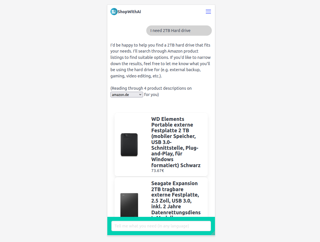 ShopWithAi.chat