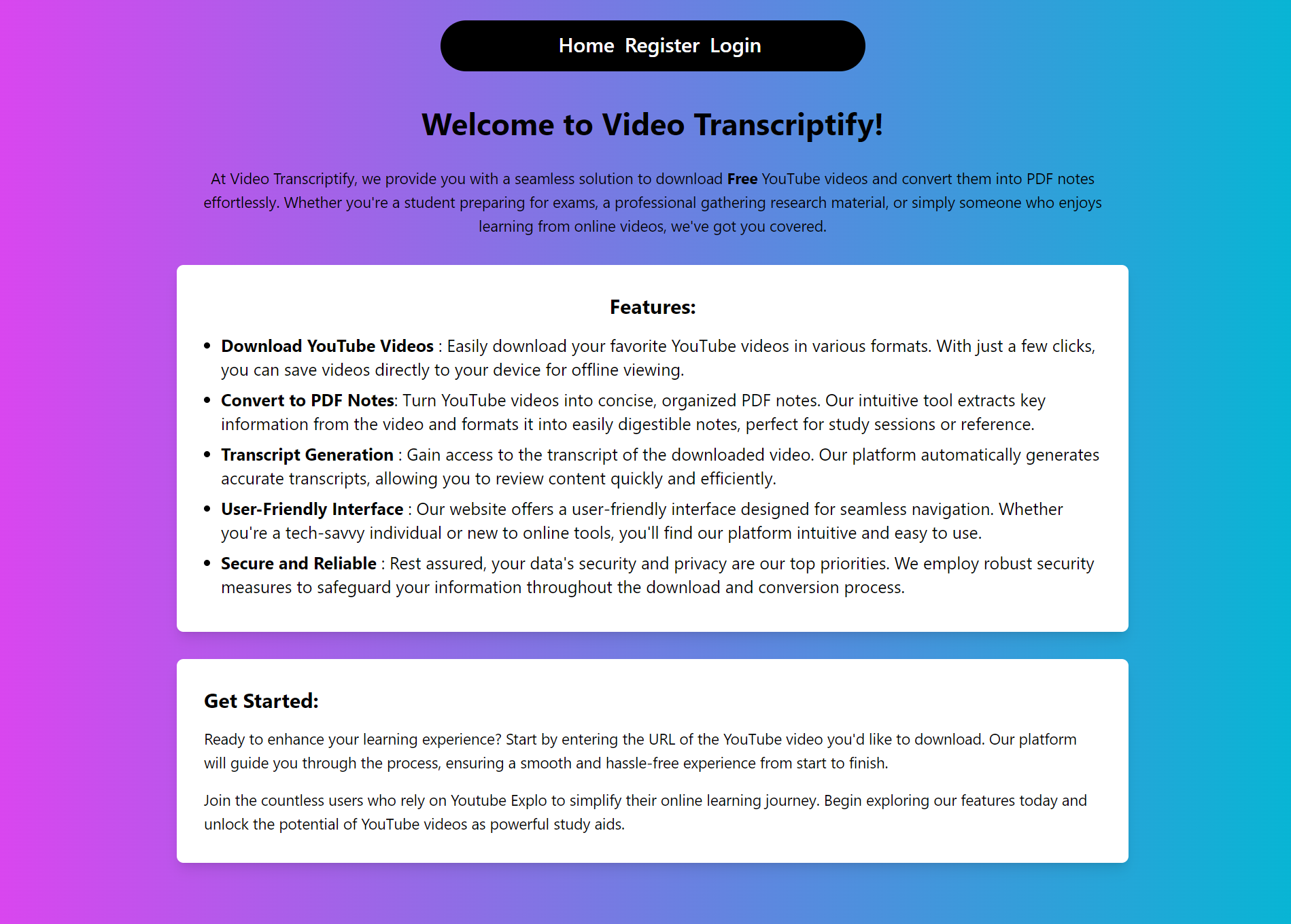 Video Transcriptify
